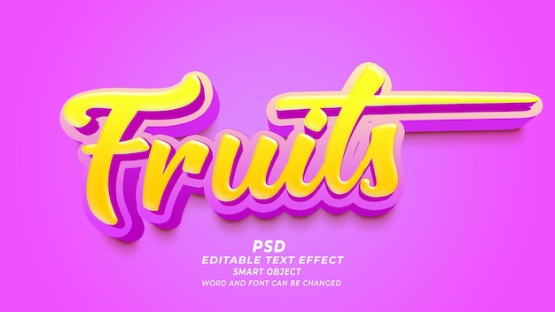 PSD Fruits 3D Editable Text Effect