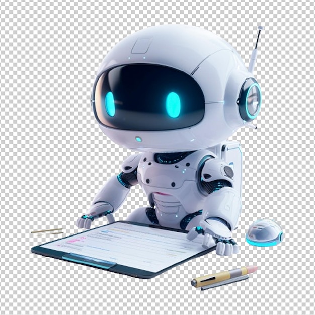 PSD futuristic robot illustration isolated on transparent background