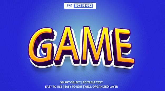 PSD game 3d editable text effect