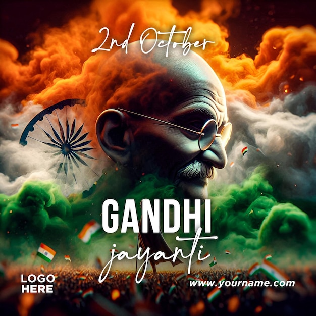 PSD psd gandhi jayanti poster template