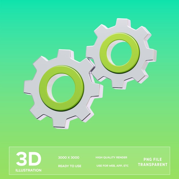 PSD psd gear 3d illustration