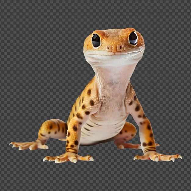 PSD psd gecko looking at camera isolated on white and transparent background