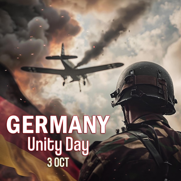 PSD German Unity Day October 3 Social media post template design poster