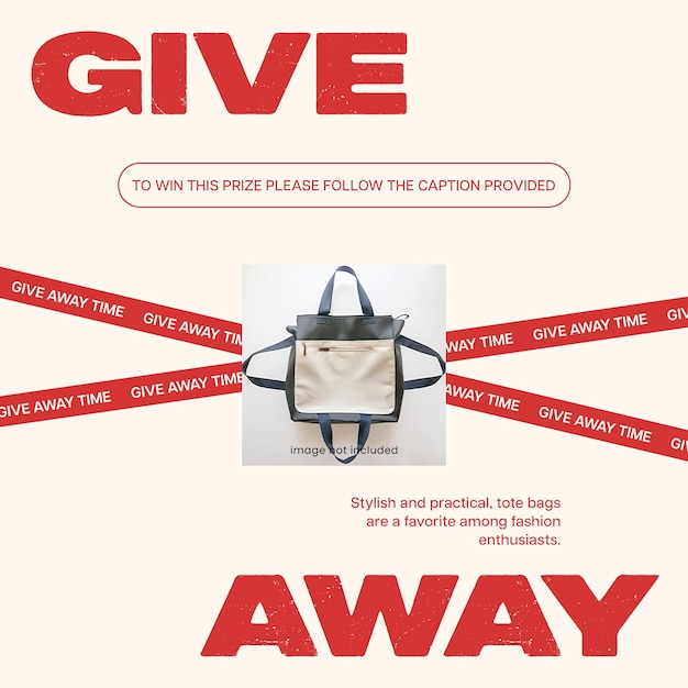 PSD Give Away Fashion Bag Collection Design for Social Media and Instagram Post Template