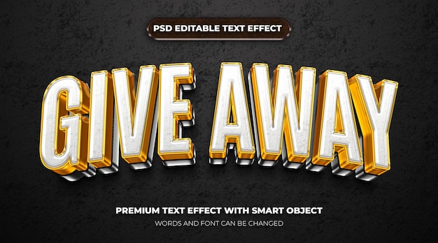 PSD psd give away glossy 3d template editable text effect