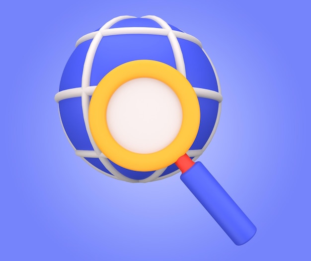 PSD psd global search 3d icon