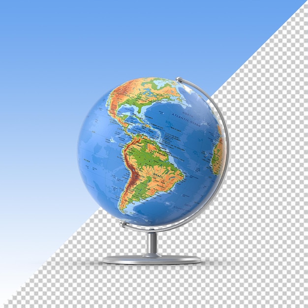 PSD globe isolated on transparent background