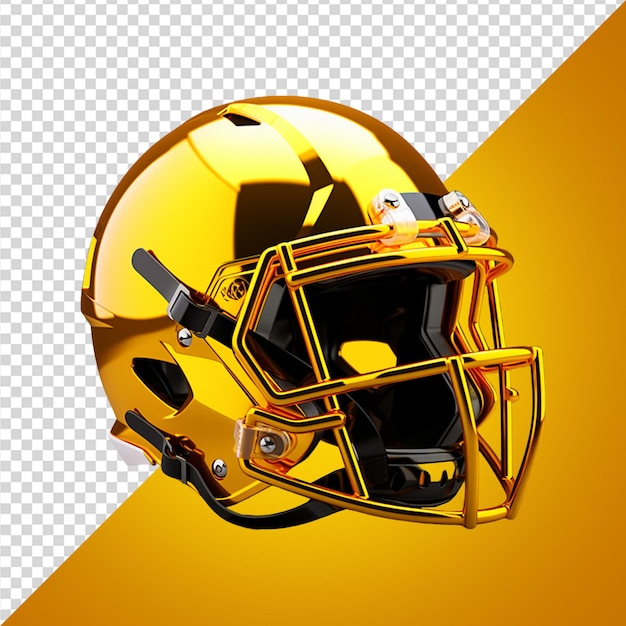 PSD Gold Color 3d render football helmet mockup