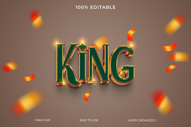 PSD gold King Editable Text Effect