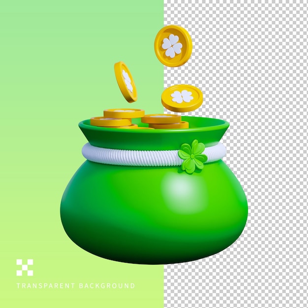 PSD Gold Pot 3D illustration