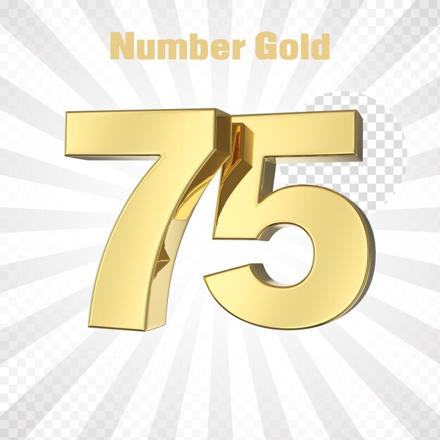 PSD a golden alphabet letter 75 with a gold background