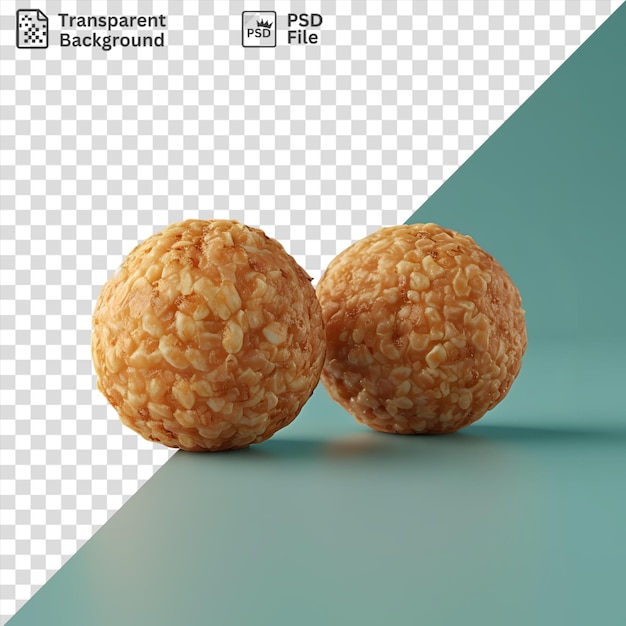 psd golden brown falafel balls on a blue surface