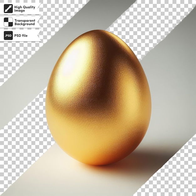 PSD golden egg on transparent background with editable mask layer