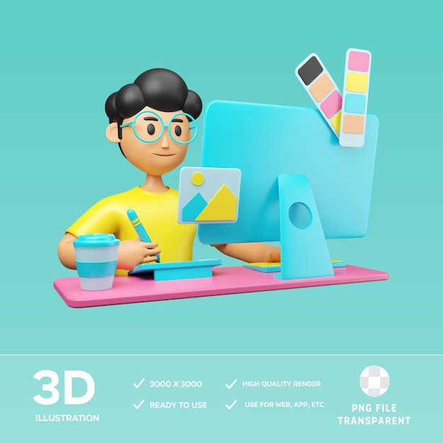 PSD graphic design 3D Illustration