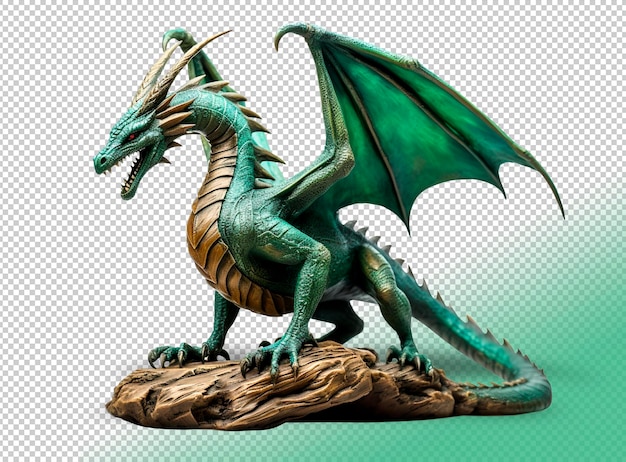 PSD green dragon on a transparent background