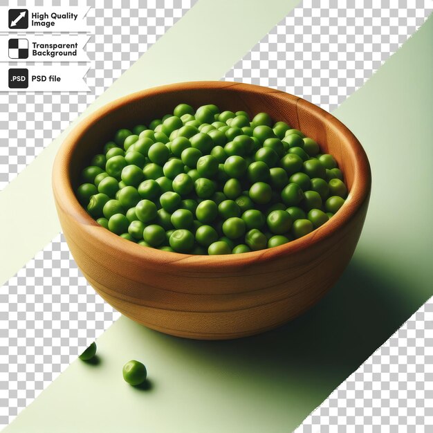 PSD psd green peas on a bowl on transparent background