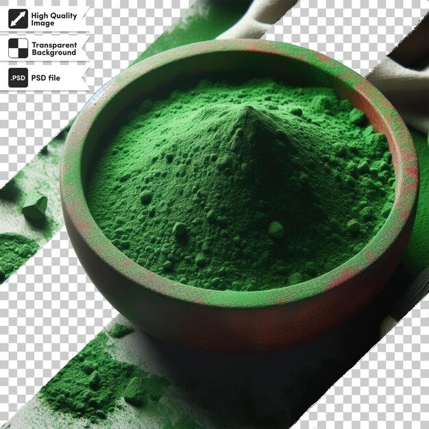 PSD green powder on transparent background with editable mask layer