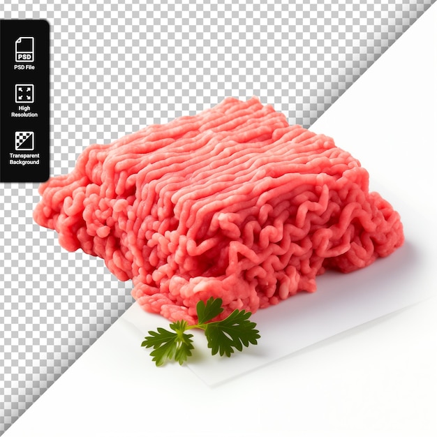 PSD Ground meat isolated on transparent background