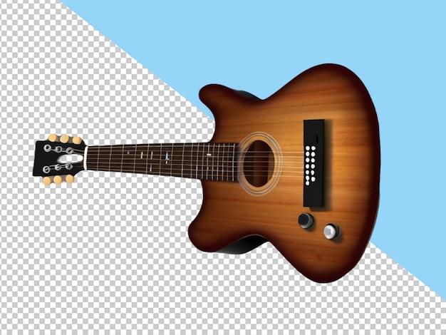 psd of a guitar on transparent background