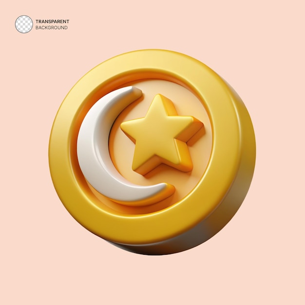 Psd halal symbol 3d icon illustration