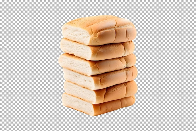 PSD HalfCut Breads Pile isolated on transparent background