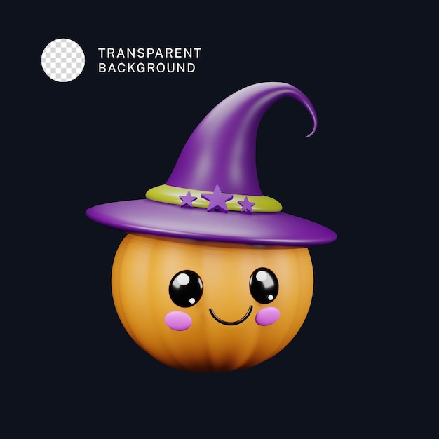 PSD halloween cute pumpkin 3d render