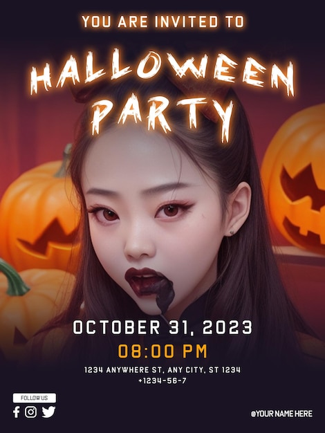 PSD halloween party poster design