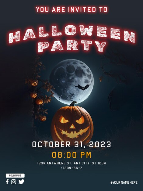 PSD halloween party poster design