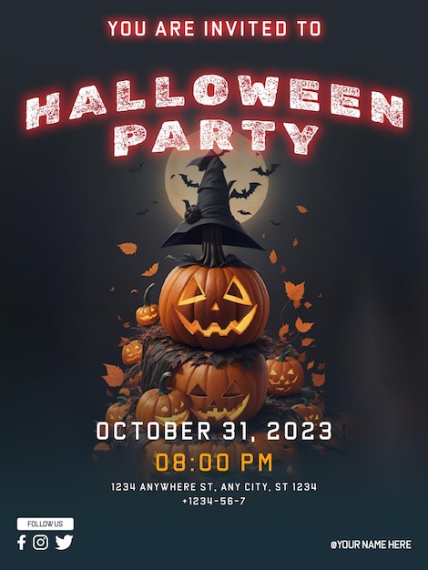 PSD halloween party poster design