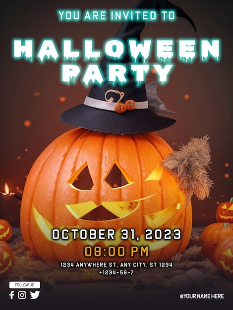 PSD halloween party poster design