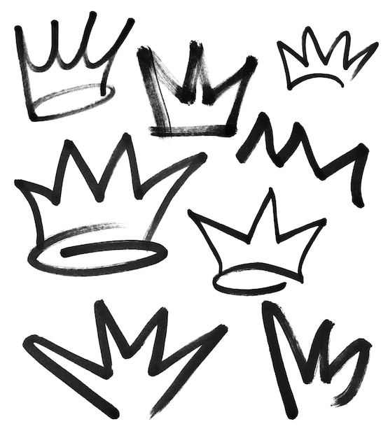 psd hand drawing crown elements