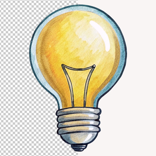 PSD of a hand drawn bulb cartoon vector illustration clipart