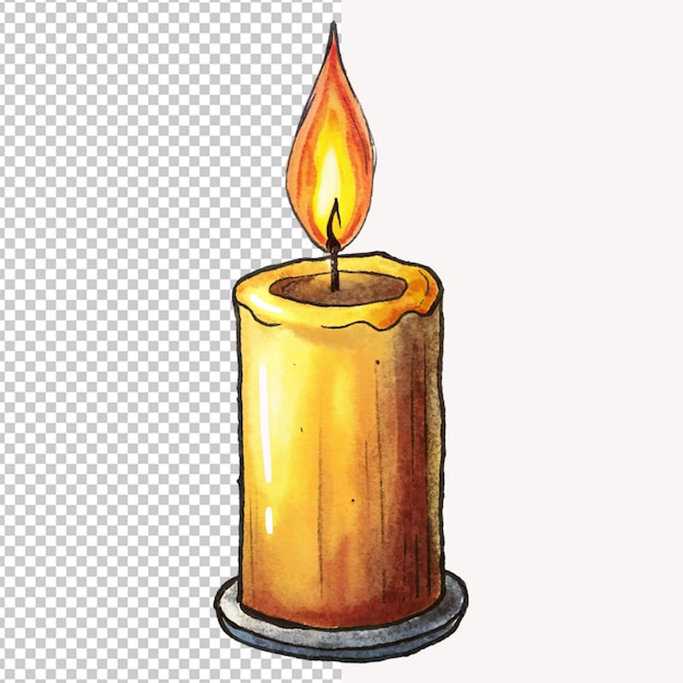 PSD of a hand drawn candle cartoon vector illustration clip