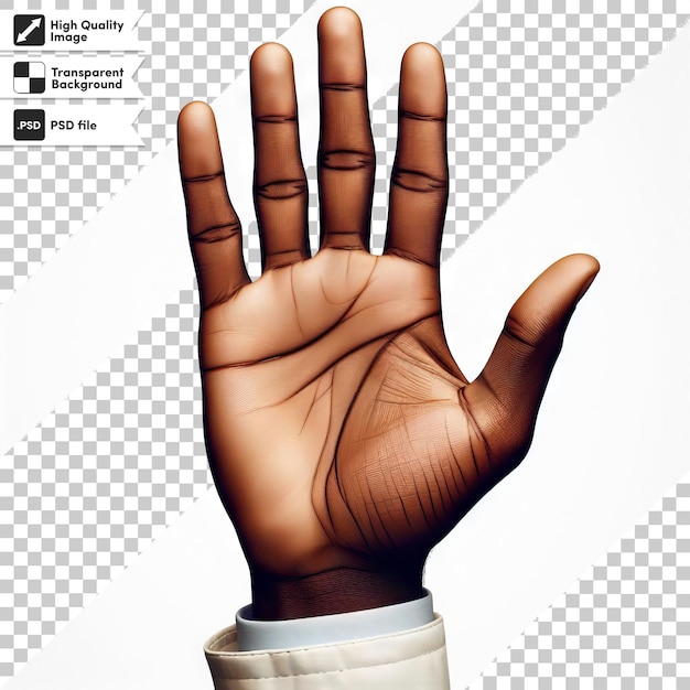 PSD hand on transparent background with editable mask layer