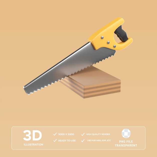 PSD psd handsaw 3d illustration