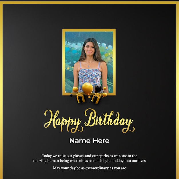 PSD happy birthday post and birthday party celebration psd template for social media