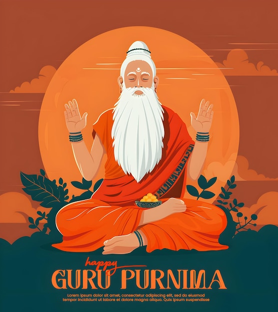 PSD psd happy buddha guru purnima religious background for faith and peace guru purnima greetings