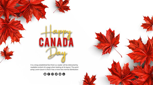 psd happy Canada day banner