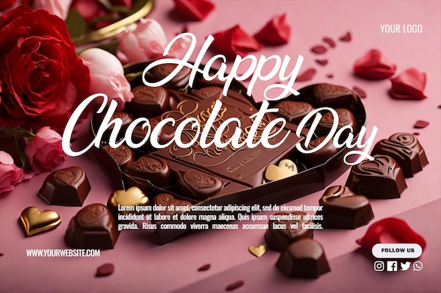 PSD Happy Chocolate day social media banner template celebrating the festival