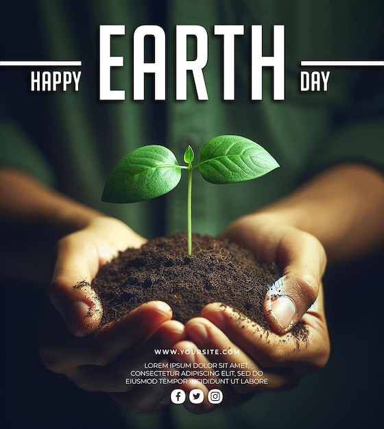 PSD Happy earth day 22nd april social media banner post template design