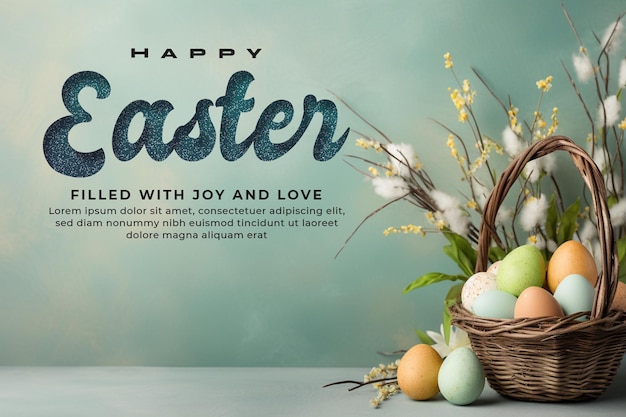 PSD happy easter banner background