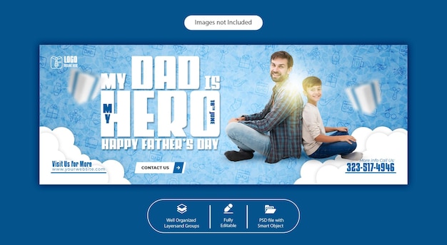 PSD happy father's day Facebook Cover banner template