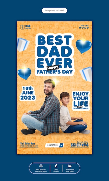 PSD psd happy father's day instagram story template