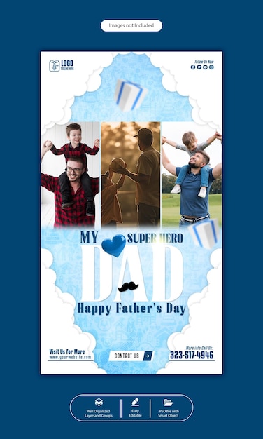 PSD happy father's day instagram story template