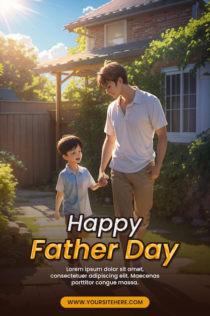 PSD happy fathers day corporate social media post template