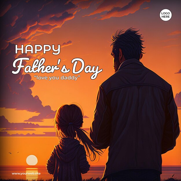 PSD Happy Fathers day social media post template