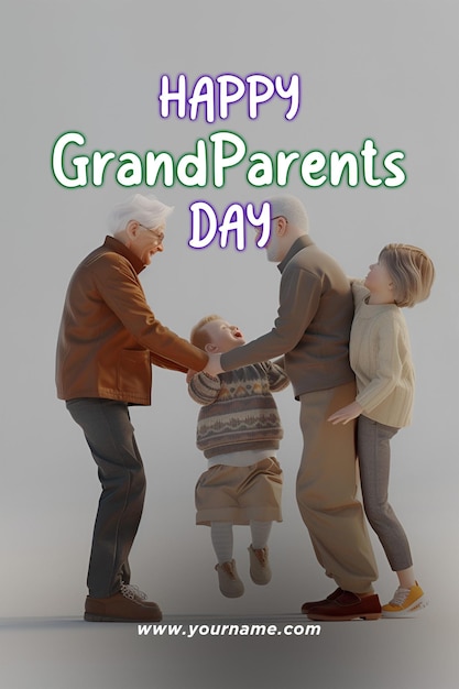 PSD psd happy grandparents day social media poster template