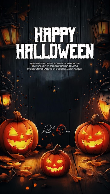 PSD Happy Halloween party Black Poster