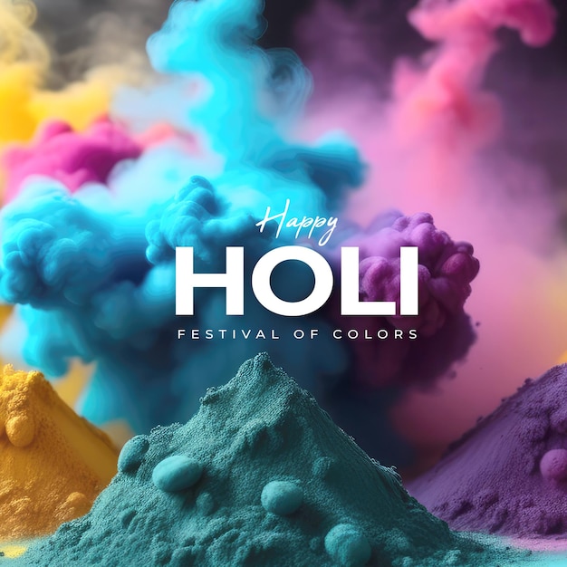 PSD psd happy holi festival of colors background banner design template