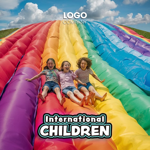 PSD psd happy international childrens day social media template and background